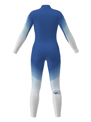 Podiumwear Women's Gold One-Piece Race Suit (Nordic Skiing) Back View