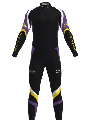 Podiumwear Unisex Silver Two-Piece Race Suit (Nordic Skiing) Front View