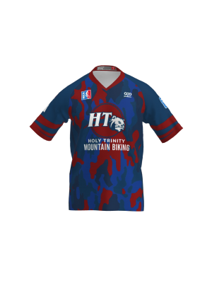 Podiumwear Men's Silver Short Sleeve MTB Jersey (Cycling) Front View