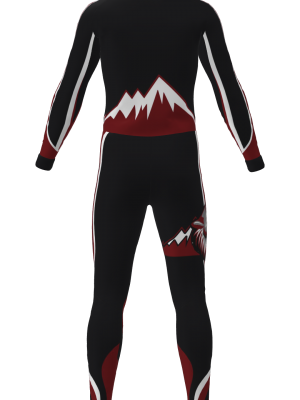 Podiumwear Unisex Silver Two-Piece Race Suit (Nordic Skiing) Back View