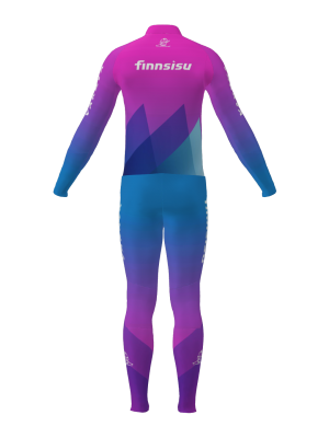 Podiumwear Men's Gold Two-Piece Race Suit (Nordic Skiing) Back View