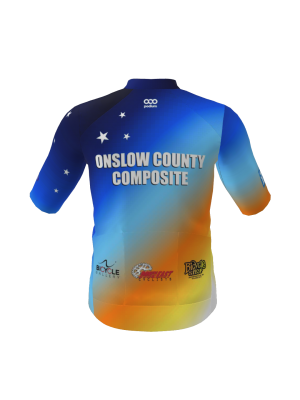 Podiumwear Men's Gold Full Zip Jersey (Cycling) Back View