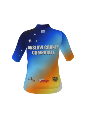 Podiumwear Women's Gold Full Zip Jersey (Cycling) Back View