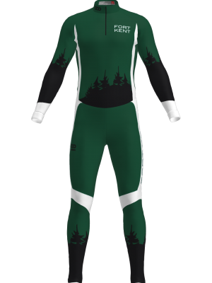 Podiumwear Unisex Silver Two-Piece Race Suit (Nordic Skiing) Front View