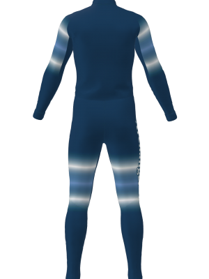 Podiumwear Unisex Silver Two-Piece Race Suit (Nordic Skiing) Back View