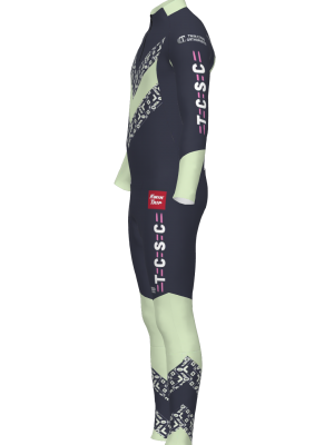 Podiumwear Men's Gold Two-Piece Race Suit (Nordic Skiing) Side View