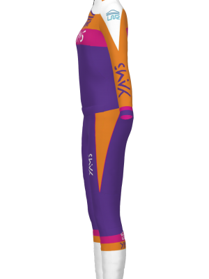 Podiumwear Women's Gold Two-Piece Race Suit (Nordic Skiing) Side View