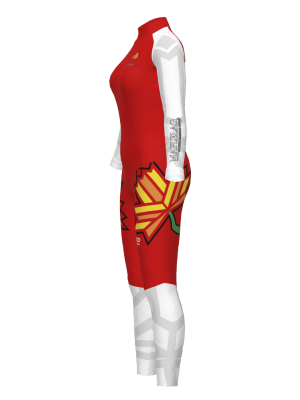 Podiumwear Women's Gold One-Piece Race Suit (Nordic Skiing) Side View