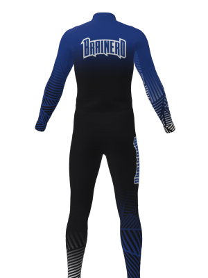 Podiumwear Unisex Silver Two-Piece Race Suit (Nordic Skiing) Back View