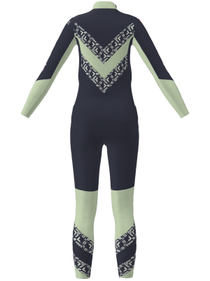 Podiumwear Women's Gold Two-Piece Race Suit (Nordic Skiing) Back View