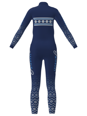 Podiumwear Women's Gold Two-Piece Race Suit (Nordic Skiing) Back View