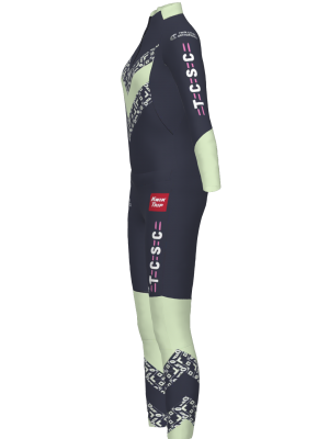 Podiumwear Women's Gold Two-Piece Race Suit (Nordic Skiing) Side View