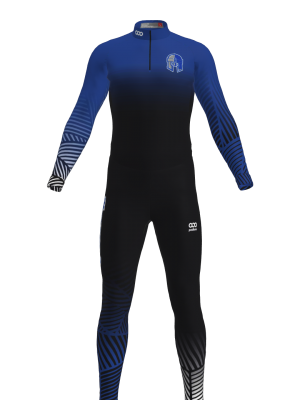Podiumwear Unisex Silver Two-Piece Race Suit (Nordic Skiing) Front View