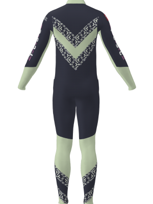 Podiumwear Men's Gold Two-Piece Race Suit (Nordic Skiing) Back View