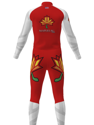 Podiumwear Unisex Silver Two-Piece Race Suit (Nordic Skiing) Back View