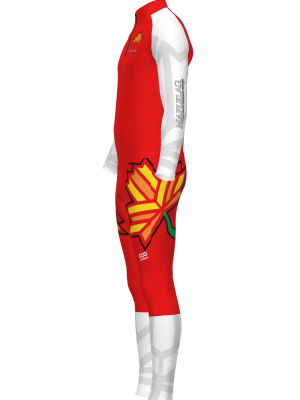 Podiumwear Men's Gold Two-Piece Race Suit (Nordic Skiing) Side View