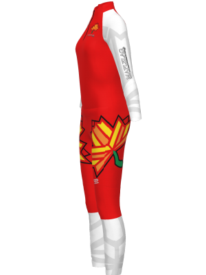 Podiumwear Women's Gold Two-Piece Race Suit (Nordic Skiing) Side View