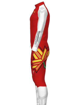 Podiumwear Unisex Silver Two-Piece Race Suit (Nordic Skiing) Side View