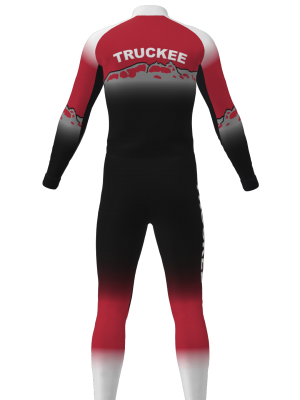 Podiumwear Unisex Silver Two-Piece Race Suit (Nordic Skiing) Back View