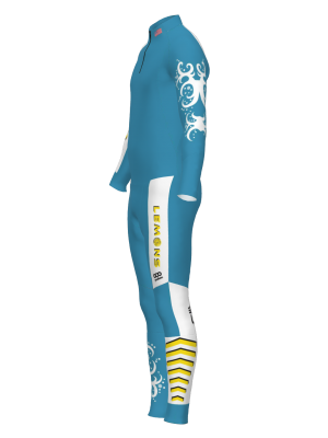 Podiumwear Men's Gold Two-Piece Race Suit (Nordic Skiing) Side View