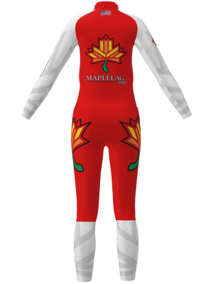 Podiumwear Women's Gold Two-Piece Race Suit (Nordic Skiing) Back View