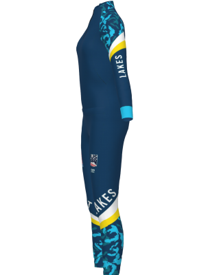 Podiumwear Women's Gold Two-Piece Race Suit (Nordic Skiing) Side View