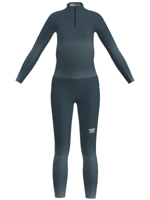 Podiumwear Women's Gold Two-Piece Race Suit (Nordic Skiing) Front View