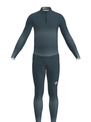 Podiumwear Men's Gold Two-Piece Race Suit (Nordic Skiing) Front View