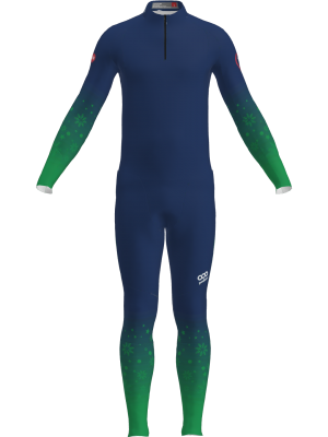 Podiumwear Men's Gold Two-Piece Race Suit (Nordic Skiing) Front View