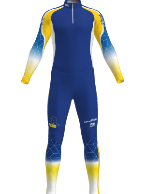 Podiumwear Unisex Silver Two-Piece Race Suit (Nordic Skiing) Front View