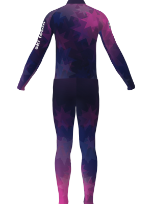 Podiumwear Unisex Gold One-Piece Race Suit (Nordic Skiing) Back View