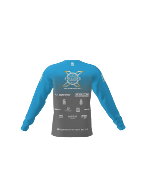 Podiumwear Unisex Silver Long Sleeve Tech Tee (Cycling) Back View