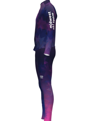 Podiumwear Women's Gold Two-Piece Race Suit (Nordic Skiing) Side View