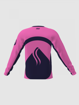 Podiumwear Unisex Silver Long Sleeve Tech Tee (Cycling) Back View