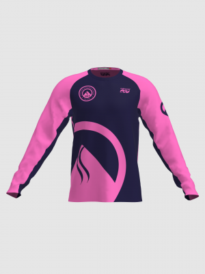 Podiumwear Unisex Silver Long Sleeve Tech Tee (Cycling) Front View