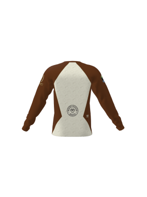 Podiumwear Unisex Silver Long Sleeve Tech Tee (Cycling) Back View