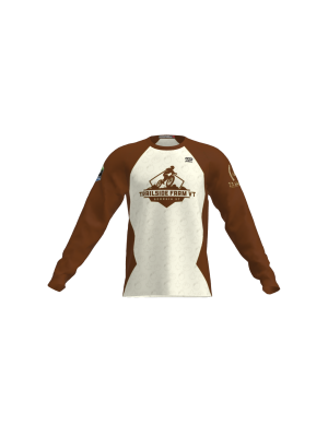 Podiumwear Unisex Silver Long Sleeve Tech Tee (Cycling) Front View