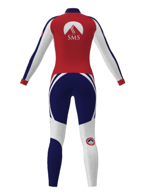 Podiumwear Women's Gold One-Piece Race Suit (Nordic Skiing) Back View