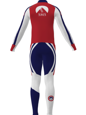 Podiumwear Men's Gold Two-Piece Race Suit (Nordic Skiing) Back View