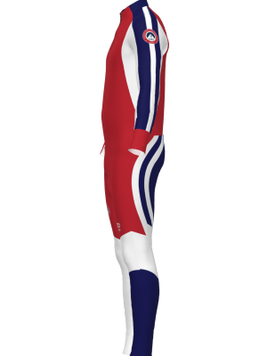 Podiumwear Men's Gold Two-Piece Race Suit (Nordic Skiing) Side View