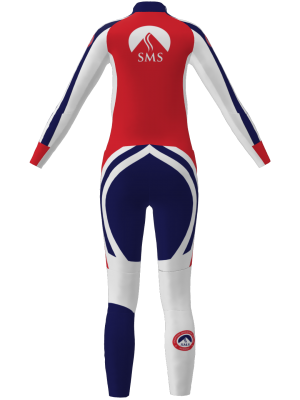 Podiumwear Women's Gold Two-Piece Race Suit (Nordic Skiing) Back View