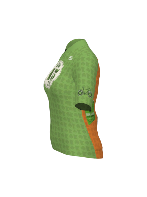 Podiumwear Women's Gold Full Zip Jersey (Cycling) Side View