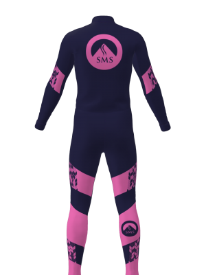 Podiumwear Unisex Silver Two-Piece Race Suit (Nordic Skiing) Back View