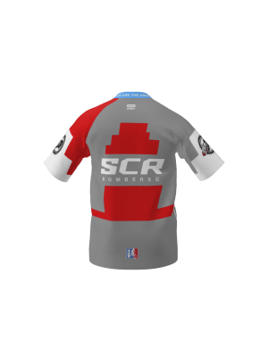 Podiumwear Men's Silver Short Sleeve MTB Jersey (Cycling) Back View