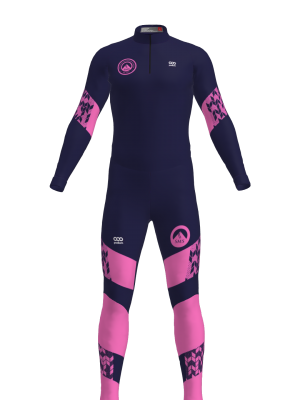 Podiumwear Unisex Silver Two-Piece Race Suit (Nordic Skiing) Front View