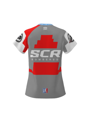 Podiumwear Women's Silver Short Sleeve MTB Jersey (Cycling) Back View