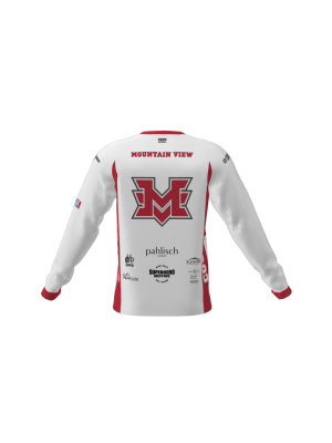 Podiumwear Unisex Silver Long Sleeve Tech Tee (Cycling) Back View