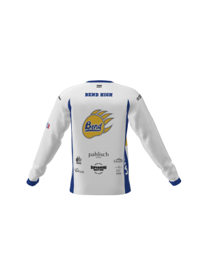 Podiumwear Unisex Silver Long Sleeve Tech Tee (Cycling) Back View
