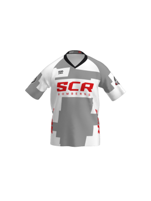 Podiumwear Men's Silver Short Sleeve MTB Jersey (Cycling) Front View