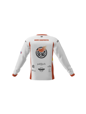 Podiumwear Unisex Silver Long Sleeve Tech Tee (Cycling) Back View